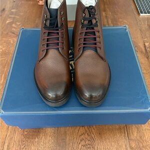 Ted Baker of London Brown Leather Boots with dark blue tongue